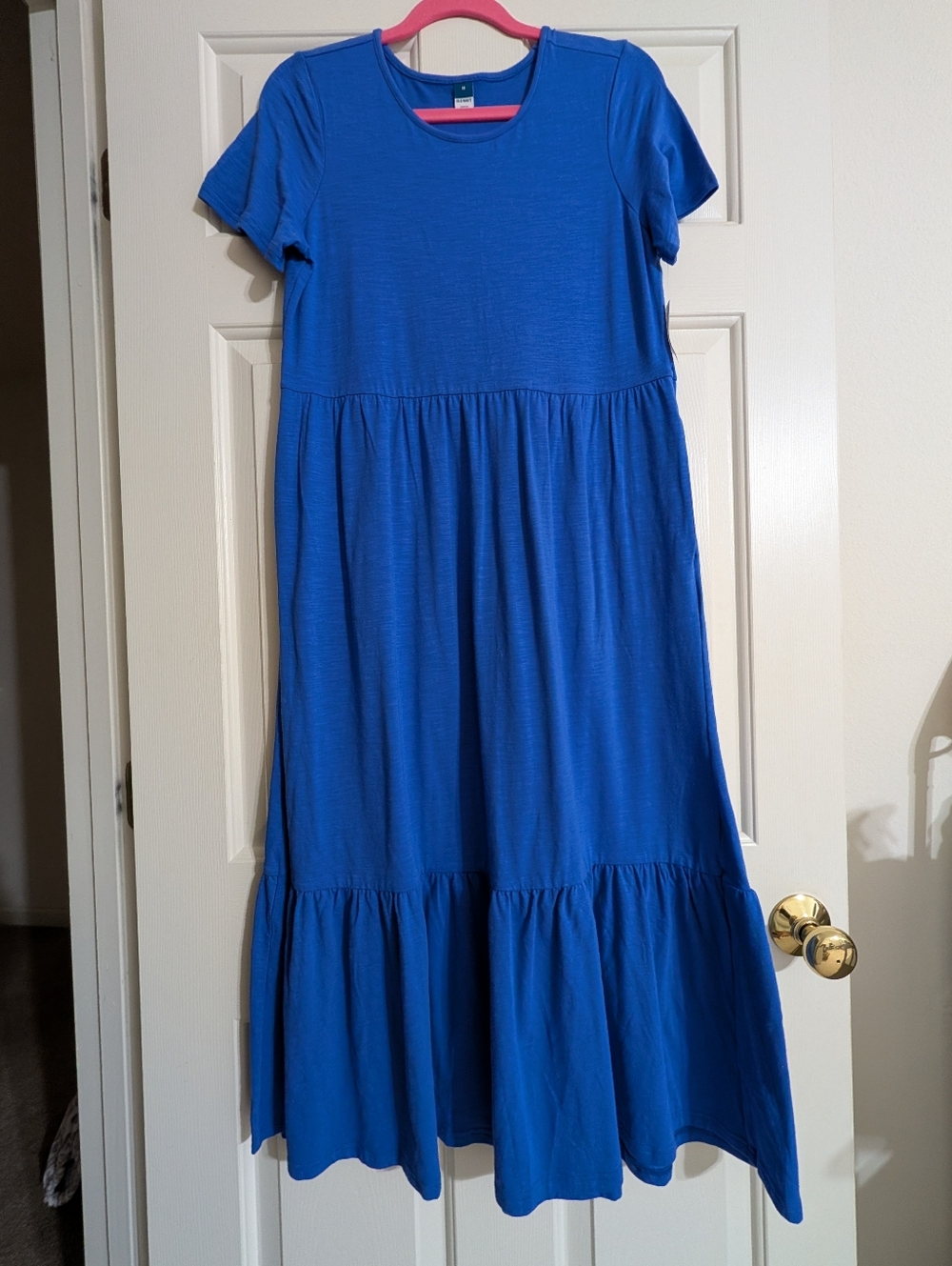 Old Navy Royal Blue Tiered Short-Sleeve Dress